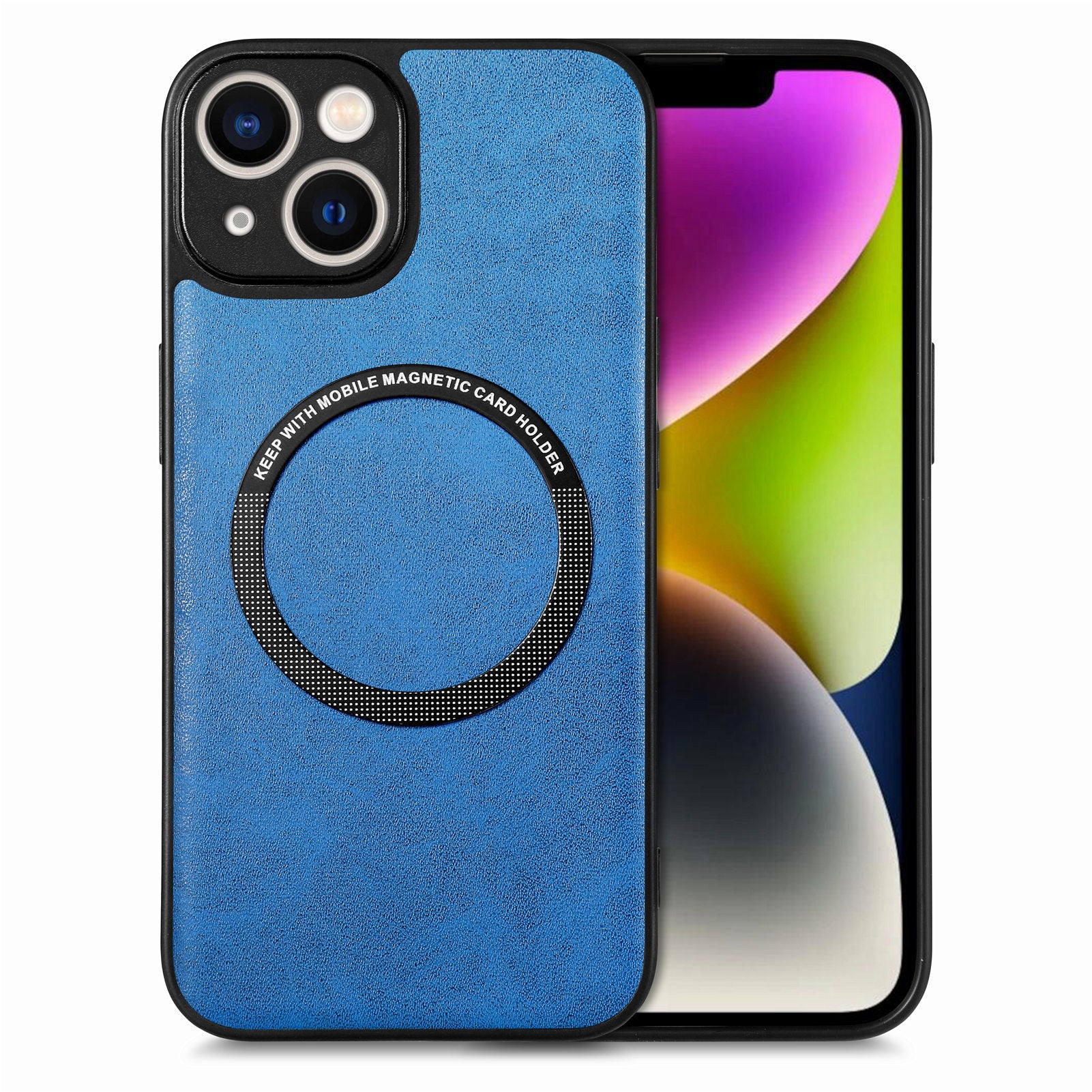 Pouzdro na telefon kompatibilní s MagSafe pro iPhone 14 Plus hybridní kryt PC TPU potažený PU kůží Pouzdro na telefon kompatibilní s MagSafe pro iPhone 14 Plus hybridní kryt PC TPU potažený PU kůží